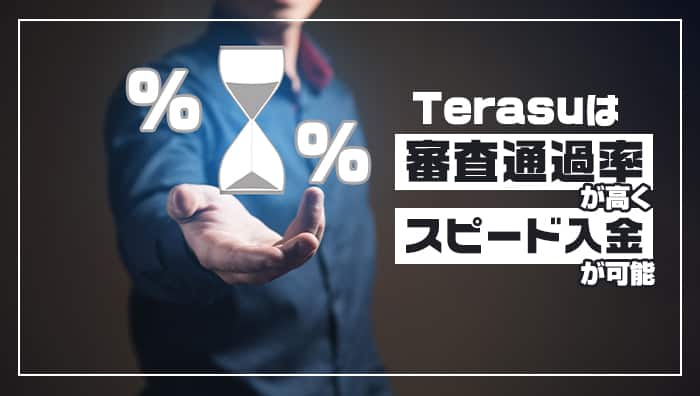 まとめ：Terasu（テラス）は審査通過率が高くスピード入金が可能